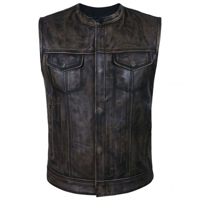 1930s Californian grommet zipper leather vest